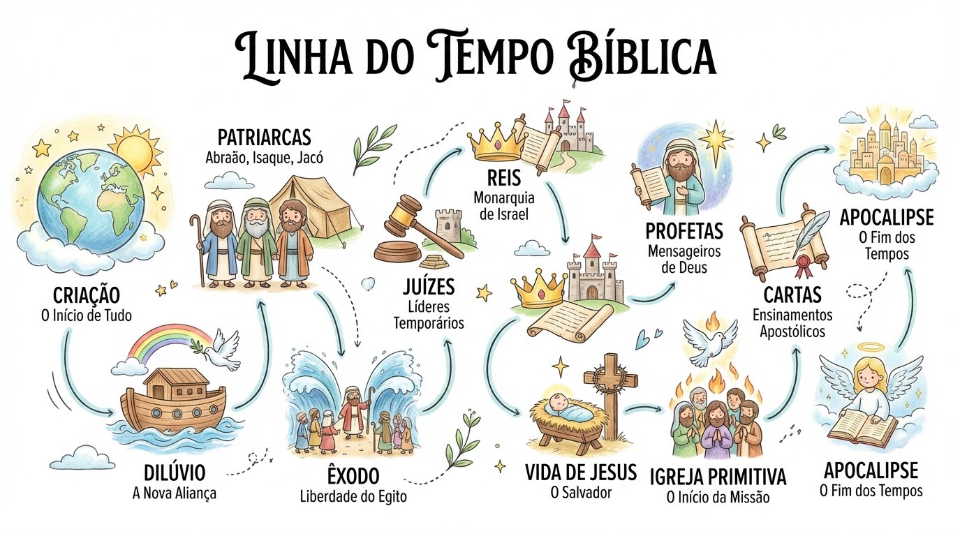 Linha do Tempo Bíblica - Panorama dos Períodos Principais